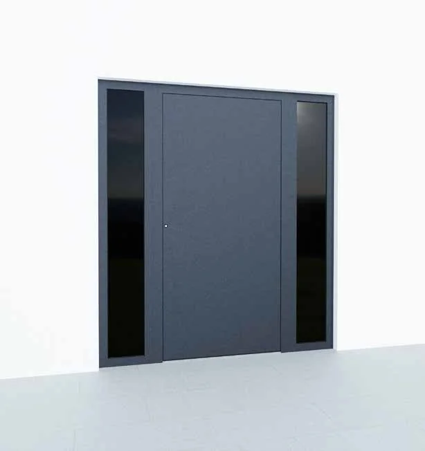 Aluminium-Haustür Premium P90, Modell M00 in Anthrazit (flächenbündig) mit Seitenteil